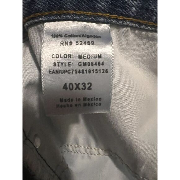 George Men's Size 40x32 Blue Straight Dark Wash Cotton Blend Denim Jeans 40w 216 - Picture 7 of 7